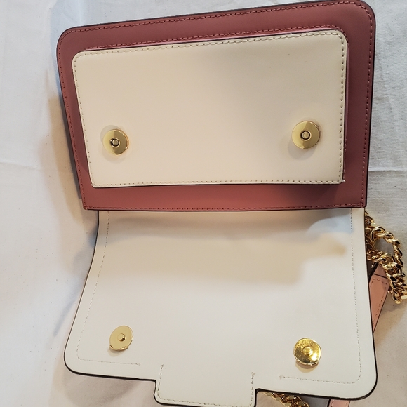 MICHAEL KORS Heather Pink White Colorblock Leather Chain New - Picture 8 of 10